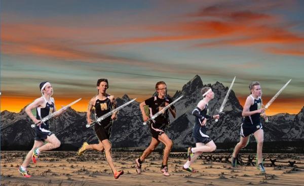 It is not recommended to run with swords, ever.